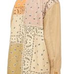 Free People | Seamed & Structured Patchwork Cotton Jacket In Natural | M | Fawn Photo 2