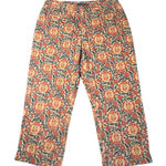 Liz Claiborne Audra Crop Pant Women's 10 Orange Navy Tan Classic Fit Pockets Photo 0