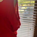 Maje  red 1 cold shoulder top blouse w ruching sz M Photo 7