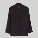 Madewell The Relaxed Oversized Lightweight Blazer Softdrape Black Size Small Photo 1