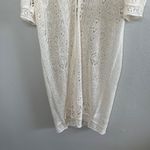 Lauren Ralph Lauren 1X White ivory Long Linen Crochet Cardigan Sweater Photo 3