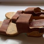 Kork-Ease  Vienna Brown Leather Cork Wedge Sandals Womens Double Strap Adjustable Photo 3