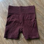 Women's Burgundy Ribbed Shorts Brown Size M Photo 0