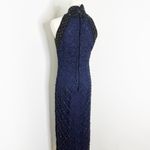Laurence Kazar Vintage Lawrence Kazar Beaded Gown Women’s Small Navy Silk Mermaid Vibes Photo 3