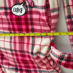 Betsey Johnson  XS / SMALL ROBE Bathrobe Ultra Plush Furry Fleece Plaid Soft Pink Photo 6