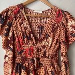 Ulla Johnson  Oni Garden Rose Floral Silk Tiered Puff Long Sleeve Mini Dress Sz 0 Photo 3