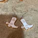 Handmade White Cowboy Hat Earrings Photo 0