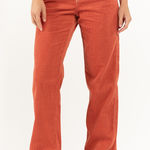 Fivestar General Womens Pants‎ Sz 0 24 Rust Corduroy Carpenter Festival Orange Photo 0