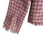 S & D Tweed Pink Blazer Fringe Size XS Photo 2