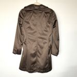 Coach  Leatherware Long Jacket Trench Coat Brown Pink Silk Lining Size 2 Women's Photo 3