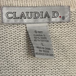 Vintage Claudia D. Cream Embellished Vest Large White Photo 2