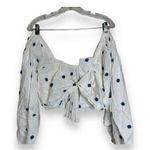 Farm Rio NWOT Flower-Embroidered Cotton Crop Top Size XL Photo 0