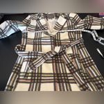 Maurice's Plaid 2 Button Belted Trench Coat size Medium Photo 10