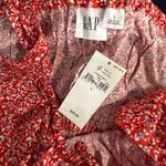 Gap Smocked Tie-Front Mini Dress, Red Floral Print, L 779850 Photo 4