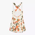 ZARA NWT Floral Orange 🍊 & Green Women's Printed Mini Balloon Dress Sz Medium Photo 7