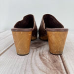 UGG  Vivica Genuine Leather Wood Sole Platform Clogs with Studs Sheepskin Lined Photo 11