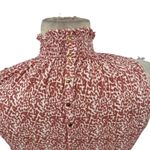 Nation Ltd  Winona Victorian Mock Neck Top Leopard Cheetah Print Coral Size Small Photo 6