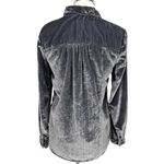 Pilcro Anthropologie The Hadley Relaxed Velvet Button Down Shirt S Gray Photo 2