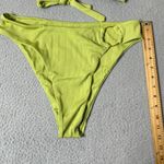 Womens Juniors Swimsuit XL Lime Green Front Keyhole Ring Ribbed 2 Piece NEW Size undefined Photo 7