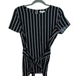 Malibu Days Striped Tie Waist Top Black Size L Photo 0