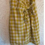 BCBGeneration BCBG Yellow and White Gingham Wrap Mini Dress Photo 2