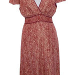 BCBGMAXAZRIA Red and Gold Dress with Sash SIze Small Wedding Guest Dress Photo 0