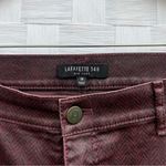 Lafayette 148  Dark Red Wax Coated Skinny Pant Jeans Photo 5