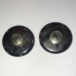 Navy Blue Fabric Button Earrings Photo 1