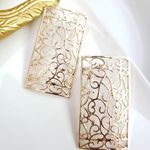 Anthropologie New! Anthro Gold Lattice Earrings Photo 10
