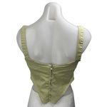 ZARA Women's Green Sleeveless Bandeau Corset Bustier Denim Crop Tank Top Size M Photo 1