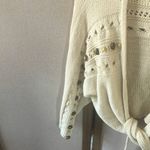 Nine West Cream Knit Tie-Front Sweater large Photo 1