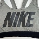 Nike Large L Sports Bra Racerback Spellout Logo Gray Black Workout Fitness Gym Photo 2
