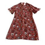 ALC Frank A.L.C. Spencer 100% Silk Floral Print Mini Dress Short Sleeve High Neck Size 4 Photo 2