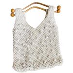 Vintage 70s Crochet Bag Ernest Handbag Co. Boho Purse handbag 🔥 White Photo 0
