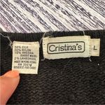 Vintage Cristina's Silk/Angora Blend Jeweled Black Sweater Size L Photo 4
