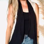 Haute Hippie Cream Black Silk Tank Vest Top Draped VNeck Button Blouse Medium Photo 1