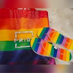 Old Navy  Rainbow 🌈 Tote Bag and Flip Flops NWT Photo 0