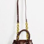 ZARA NEW ANIMAL PRINT MINI CROSSBODY BAG BROWN WITH HANDLES AND CHAIN STRAP Photo 3
