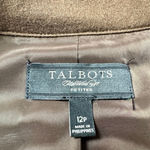 Talbots Gray Brown Plaid Blazer Jacket 12 Petite Equestrian Academia Photo 2