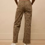 American Eagle  Leopard Print High Waist Stovepipe Jeans Tan Size 6 Long Photo 3