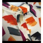 Anne Klein  Novelty Print Mandarin Neck Blouse – Medium | Business Casual Photo 10