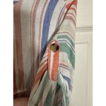 Time & Tru Pastel Striped Dress, Tie Waist, Midi, Linen, V Photo 7