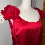 Ann Taylor  Red Dress Floral Sleeveless‎ Silk Wool Blend Party Holiday Size 8 Photo 1