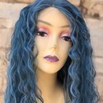 Blue Long Curly Soft Swisslace Lacefront wig Photo 5