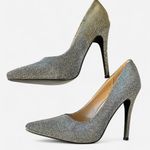 Glaze Glamorous black glitter metallic pointed toe stiletto party pumps heels, size 5.5 Photo 4