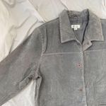 Denim&Co Vintage Light Gray Accent Stitching Suede Tailored Leather Jacket XL Photo 1