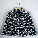 Carlisle Boxy Crop Ikat Print Collared Button Front Jacket Size 10 Photo 0