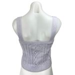 ZARA Purple Cable Knit Sleeveless Square Neck Cami Sweater Crop Tank Top Size M Photo 1