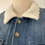 Current/Elliott Current Elliott Mountain Denim Jacket Sherpa Lined Trucker Blue Women size XS Photo 3