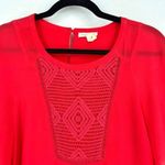 Anthropologie Meadow Rue Anele Crochet Flutter Dolman Sleeve Blouse Pink Small Photo 6